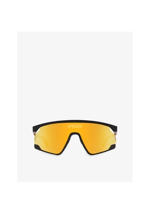 Womens Oakley Oo9237 Bxtr Rectangle-Frame Branded-Lens Metal Sunglasses