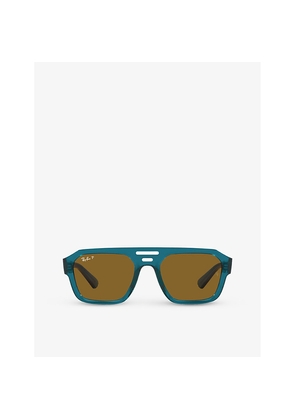 Ray-Ban Rb4397 Corrigan Rectangle-Frame Acetate Sunglasses