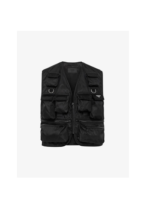 Mens Prada Logo-Print Quilted-Pattern Re-Nylon Vest