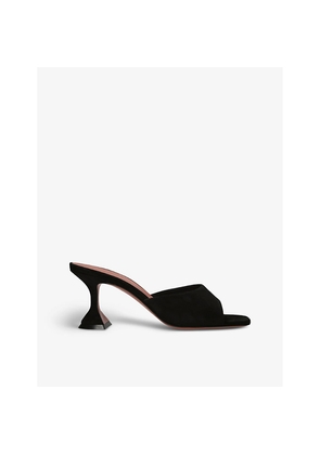 Womens Amina Muaddi Lupita Leather Heeled Mules