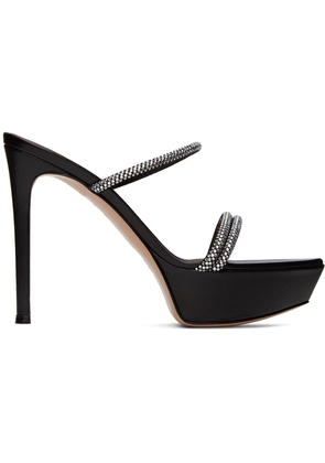 Gianvito Rossi Black Camoscio Heeled Sandals