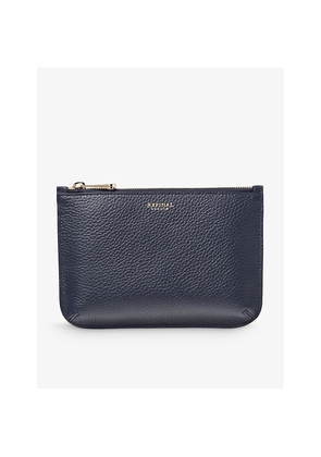 Womens Aspinal Of London Ella Medium Logo-Print Grained-Leather Pouch