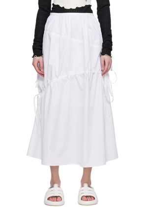 Kijun White Drawstring Maxi Skirt