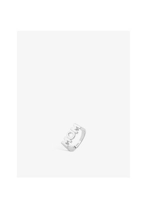 Womens Maria Black Mom White Rhodium-Plated Sterling Silver Ring