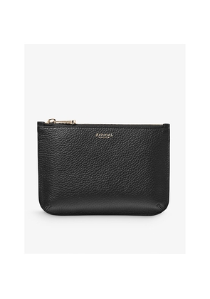 Womens Aspinal Of London Ella Medium Logo-Print Grained-Leather Pouch