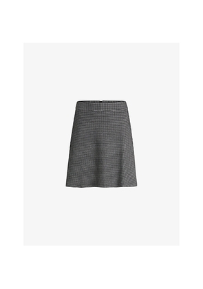 Womens Hugo Jacquard Slim-Fit High-Rise Stretch-Jersey Mini Skirt