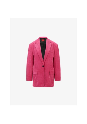 Womens Hugo Regular-Fit Single-Breasted Stretch-Corduroy Jacket