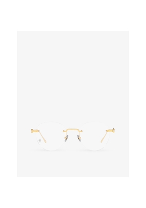 Mens Cartier ct0342O Oval-Frame Metal Glasses