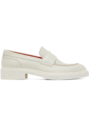 Santoni Off-White Leather Loafers