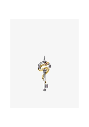 Womens Thomas Sabo Snake and Key 18ct Yellow Gold-Plated Sterling Silver, Zirconia and Glass-Ceramic Stone Pendant
