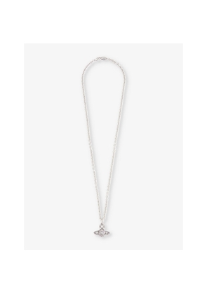 Mens Vivienne Westwood Carmela Silver-Tone Brass and Cubic Zirconia Crystal Necklace