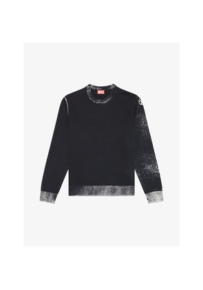 Mens Diesel K-Larence Contrast-Hem Long-Sleeve Cotton Jumper