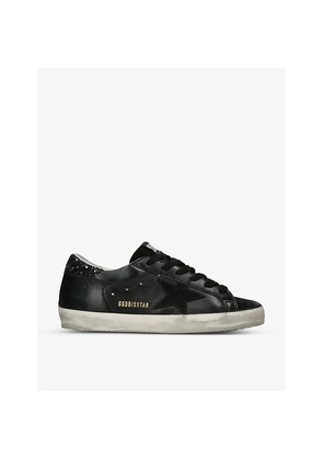 Womens Golden Goose Super-Star Suede Star-Patch Leather Trainers