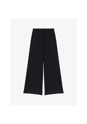 Womens Maje Pimano High-Rise Flared-Leg Stretch-Woven Trousers