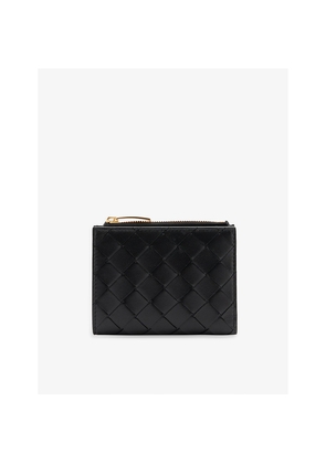 Womens Bottega Veneta Intrecciato Zipped Leather Bifold Wallet