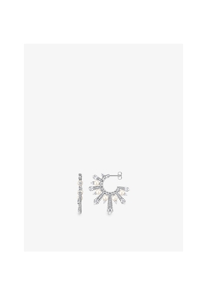 Womens Thomas Sabo Winter Sun Rays Freshwater Pearl and Zirconia 925 Sterling-Silver Hoops