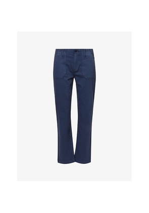 Womens Paige Mayslie Straight-Leg Mid-Rise Stretch-Denim Jeans