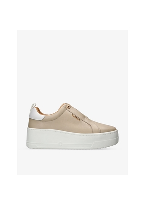 Womens Carvela Connected Laceless Platform Leather Trainers