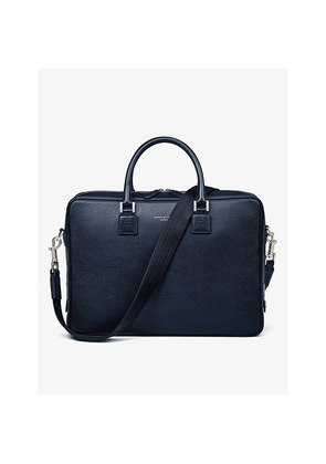 Mens Aspinal Of London Mount Street Logo-Embellished Leather Laptop Bag