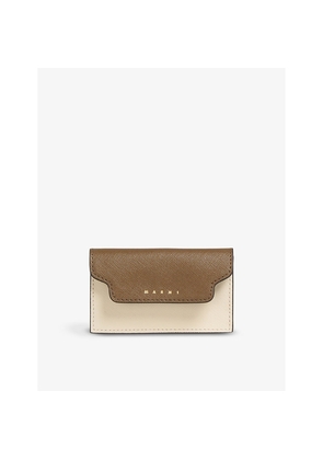 Womens Marni Logo-Print Leather Wallet