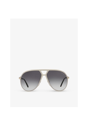 Womens Tom Ford Tr001674 Xavier Aviator-Frame Metal Sunglasses