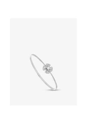 Bvlgari Fiorever 18ct White-Gold and 0.30ct Brilliant-Cut Diamond Bangle Bracelet