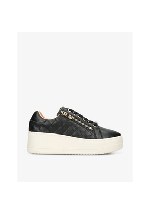 Womens Carvela Connected Zip Leather Low-Top Trainers