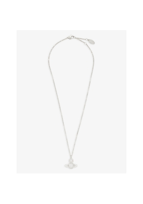 Womens Vivienne Westwood Jewellery Carmela Platinum-Plated Brass and Cubic Zirconia Necklace
