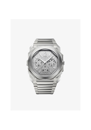 Mens Bvlgari Octo Finissimo Chronograph Gmt Stainless-Steel Watch