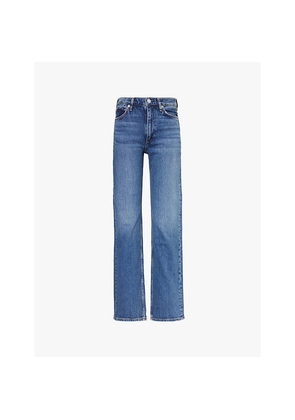 Womens Rag & Bone Harlow Straight-Leg Mid-Rise Stretch-Denim Jeans