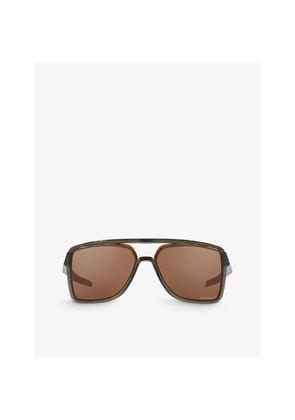 Womens Oakley Oo9147 Castel Square-Frame Sunglasses