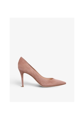 Womens Gianvito Rossi Pointed-Toe Suede Court Heels