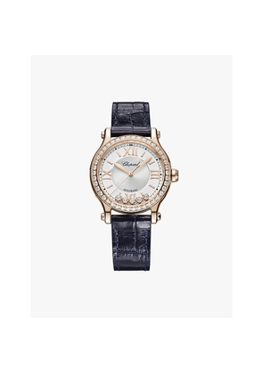 Chopard Happy Sport 275378-5003 18ct Rose Gold, Diamond and Leather Automatic Watch