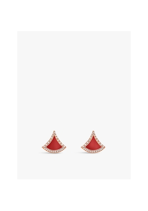 Bvlgari Divas' Dream 18ct Rose-Gold, 0.10ct Diamond and Carnelian Earrings