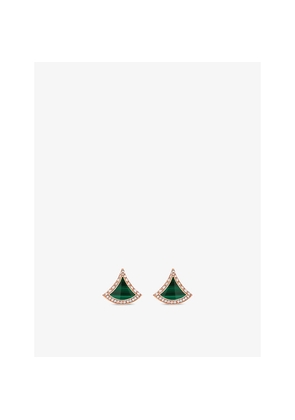 Bvlgari Divas' Dream 18ct Rose-Gold, 0.1ct Diamond and Malachite Earrings