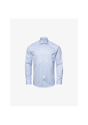 Mens Eton Business Fine Striped Slim-Fit Signature Cotton-Twill Shirt