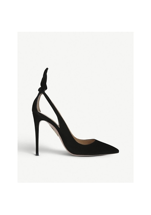 Womens Aquazzura Deneuve Suede Heeled Pumps