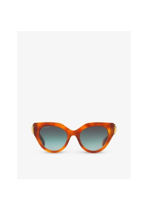 Womens Gucci Gc002117 Gg1408S Cat-Eye-Frame Acetate Sunglasses