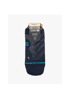 Mens Stance Run Low-Rise Striped Pack Of Three Stretch Woven-Blend Trainer Socks