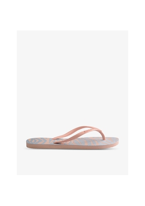 Womens Havaianas Slim Zebra-Print Rubber Flip-Flops