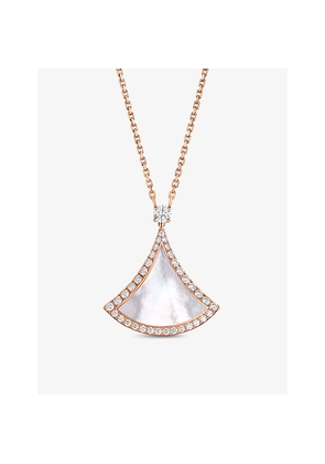 Bvlgari Divas' Dream 18ct Rose-Gold, Mother-Of-Pearl and 0.5ct Round Brilliant-Cut Diamond Necklace