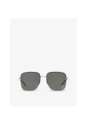 Womens Saint Laurent Sl312 M Square-Frame Metal Sunglasses
