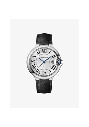 Mens Crwsbb0063 Ballon Bleu De Cartier Stainless-Steel and Leather Automatic Watch