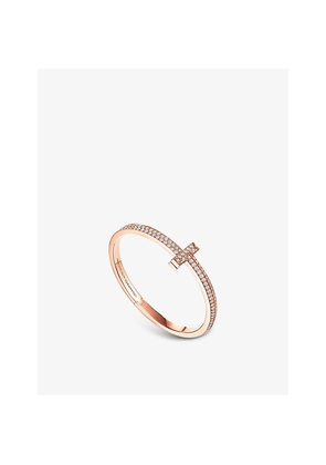 Tiffany & Co Tiffany T T1 Medium 18ct Rose-Gold and 4.08ct Brilliant-Cut Diamond Bangle Bracelet