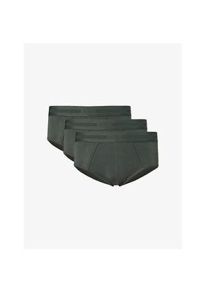 Mens Che Elasticated-Waistband Pack Of Three Stretch-Woven Briefs
