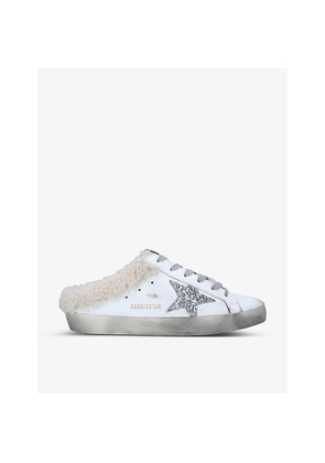 Womens Golden Goose Superstar Sabot 10224 Leather and Shearling Trainers