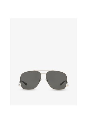 Womens Saint Laurent Ys000528 Pilot-Frame Metal Sunglasses