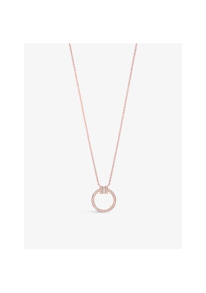 Tiffany & Co Tiffany T 18ct Rose-Gold and 0.08ct Diamond Pendant Necklace