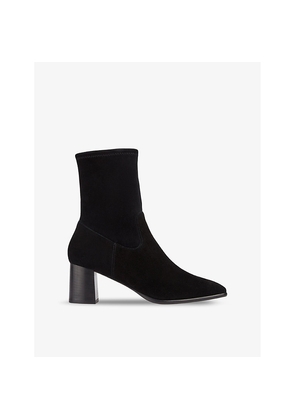 Womens LK Bennett Harp Square-Toe Suede Heeled Ankle Boots