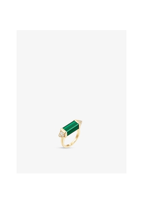 Les Berlingots De Cartier 18ct Yellow-Gold, 0.33ct Brilliant-Cut Diamond and Malachite Cocktail Ring